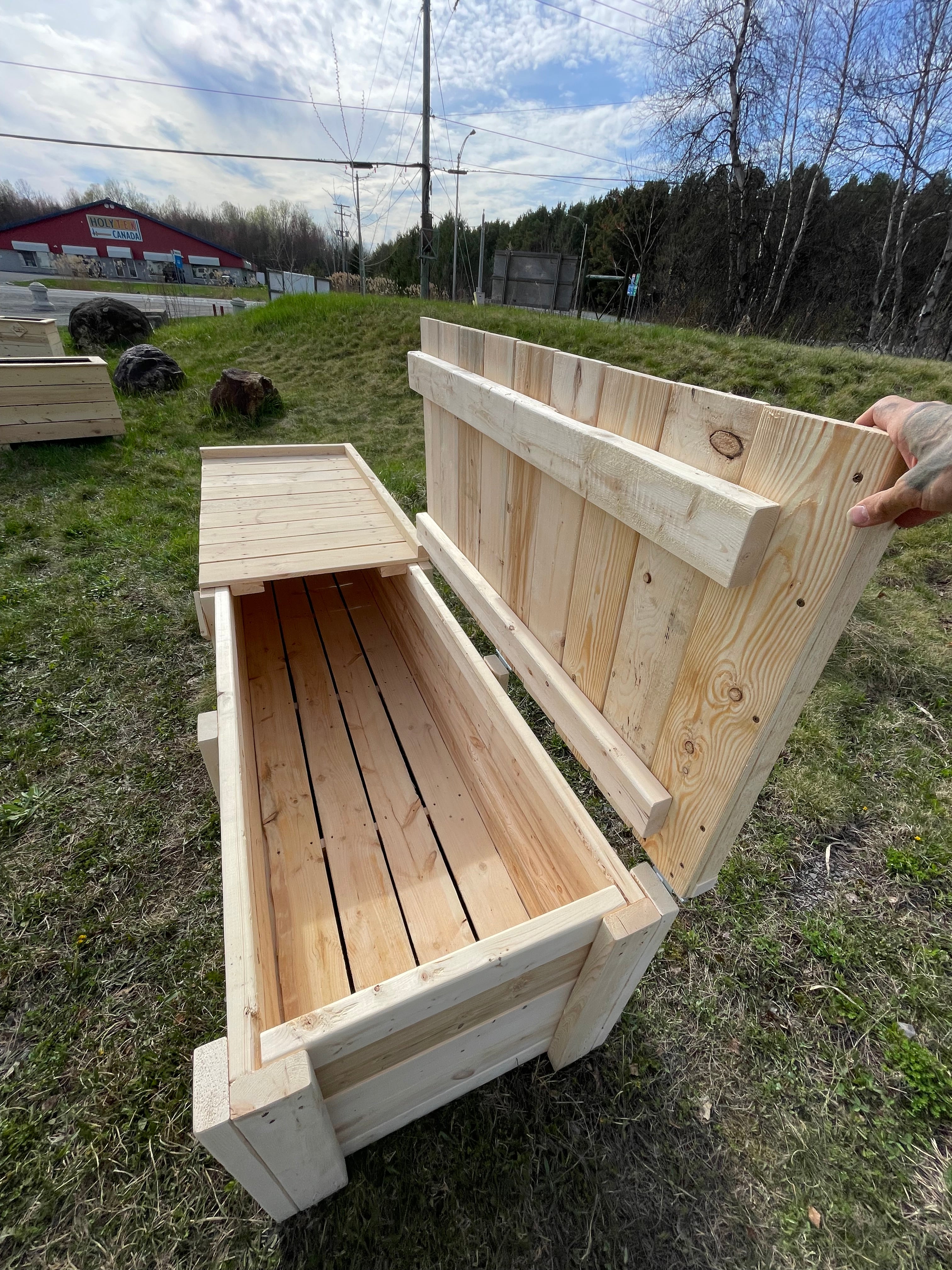 Banc / Bac de rangement collection rustique (très grand)