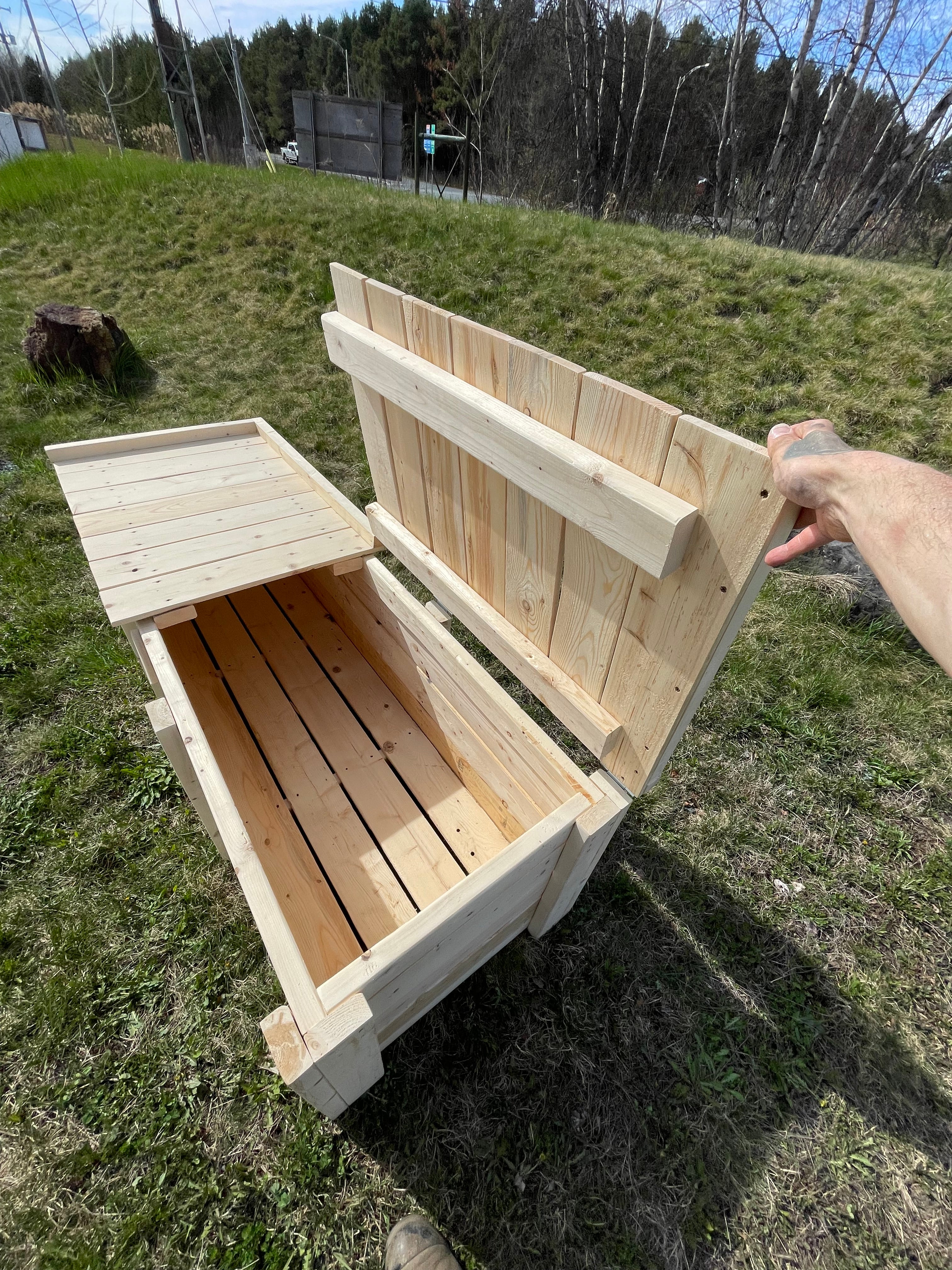 Banc / Bac de rangement collection rustique (grand)