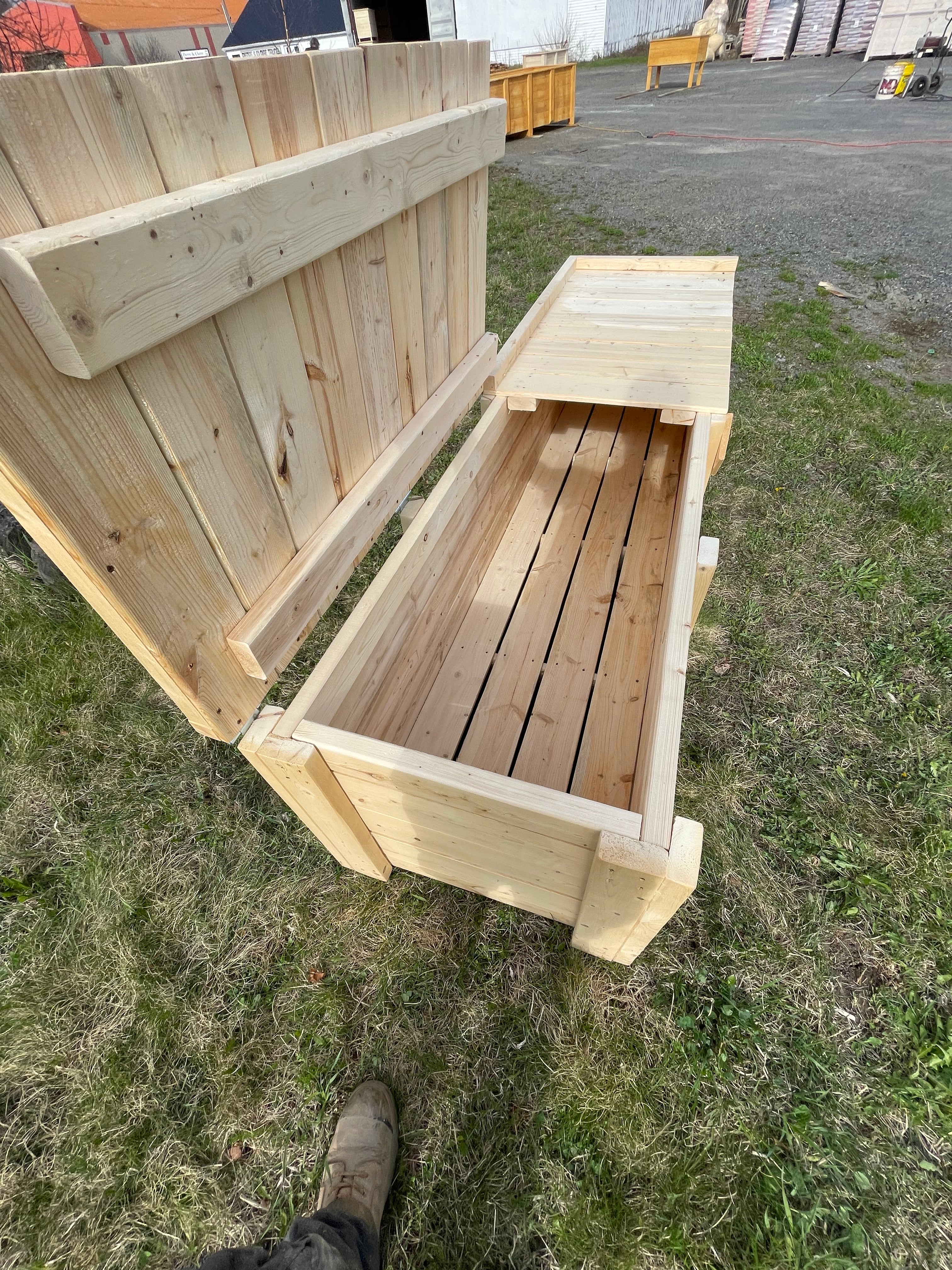 Banc / Bac de rangement collection rustique (très grand)