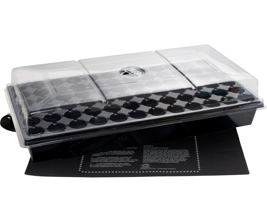 Kit Jump Start avec tapis chauffant, plateau, barquette de 72 cellules et dôme de 2 pouces.