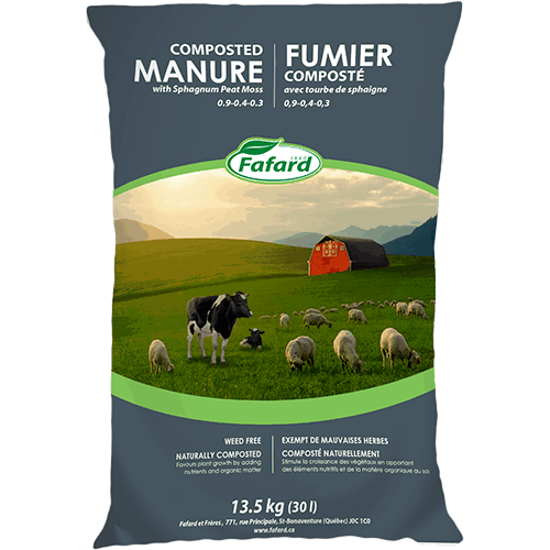 Compost fumier composté avec tourbe de sphaigne