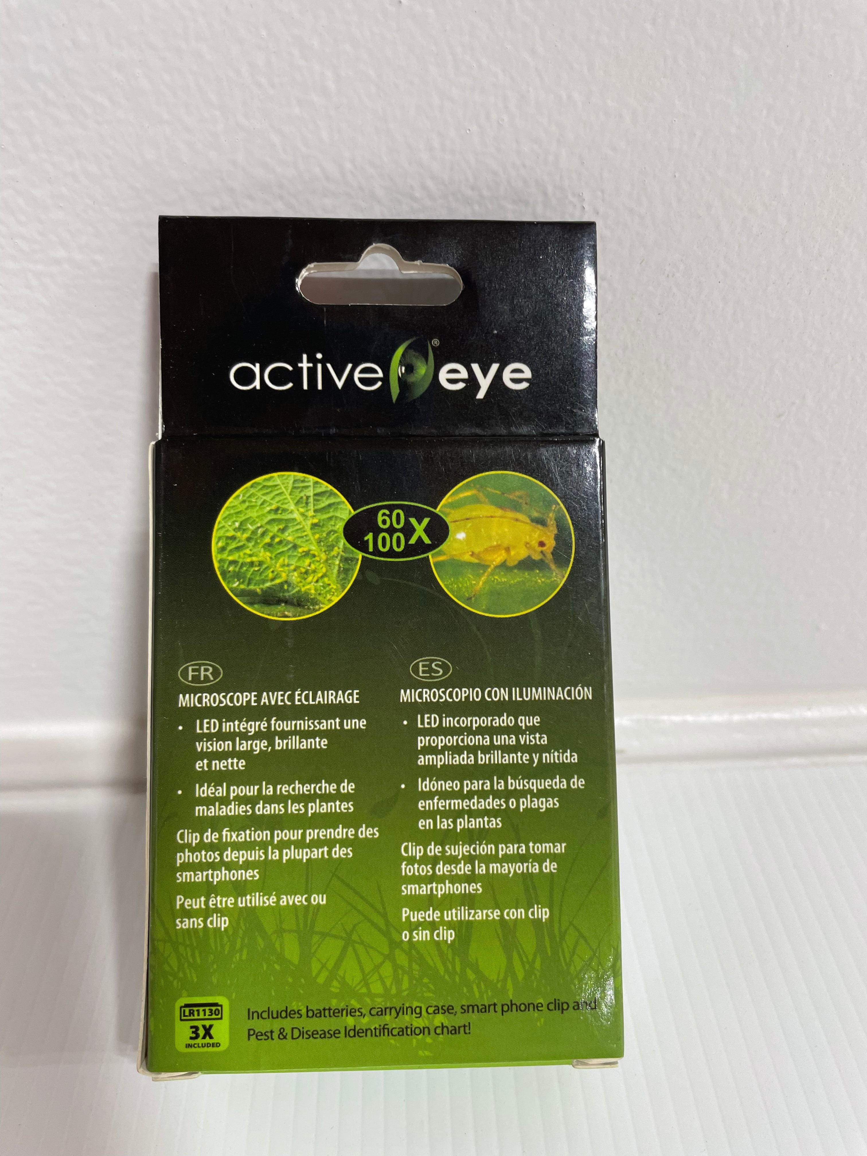 Microscope illuminated active eye 60x-100x