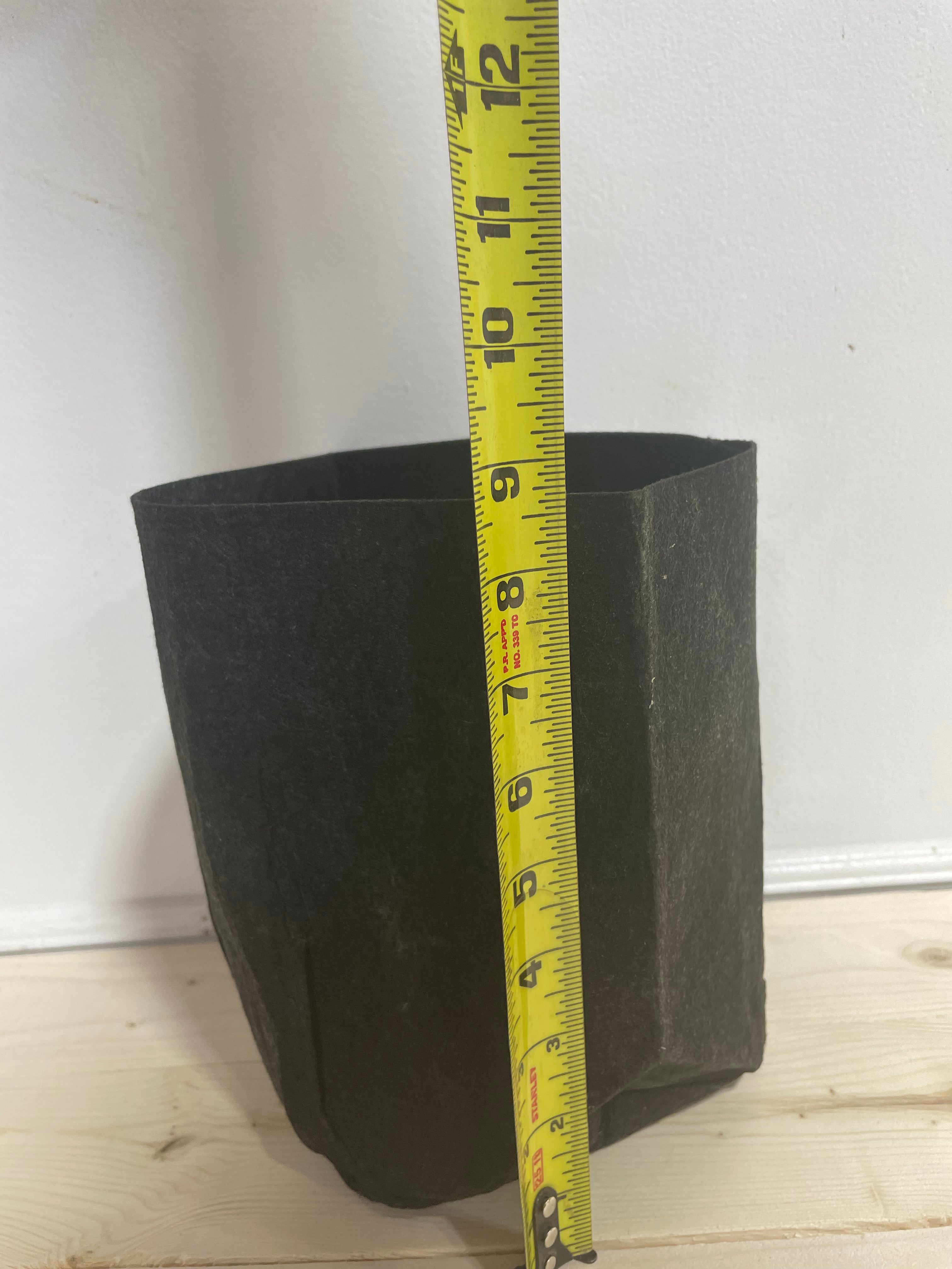 Pot en tissu recyclé 2 gallons / 8 Litres - Noir