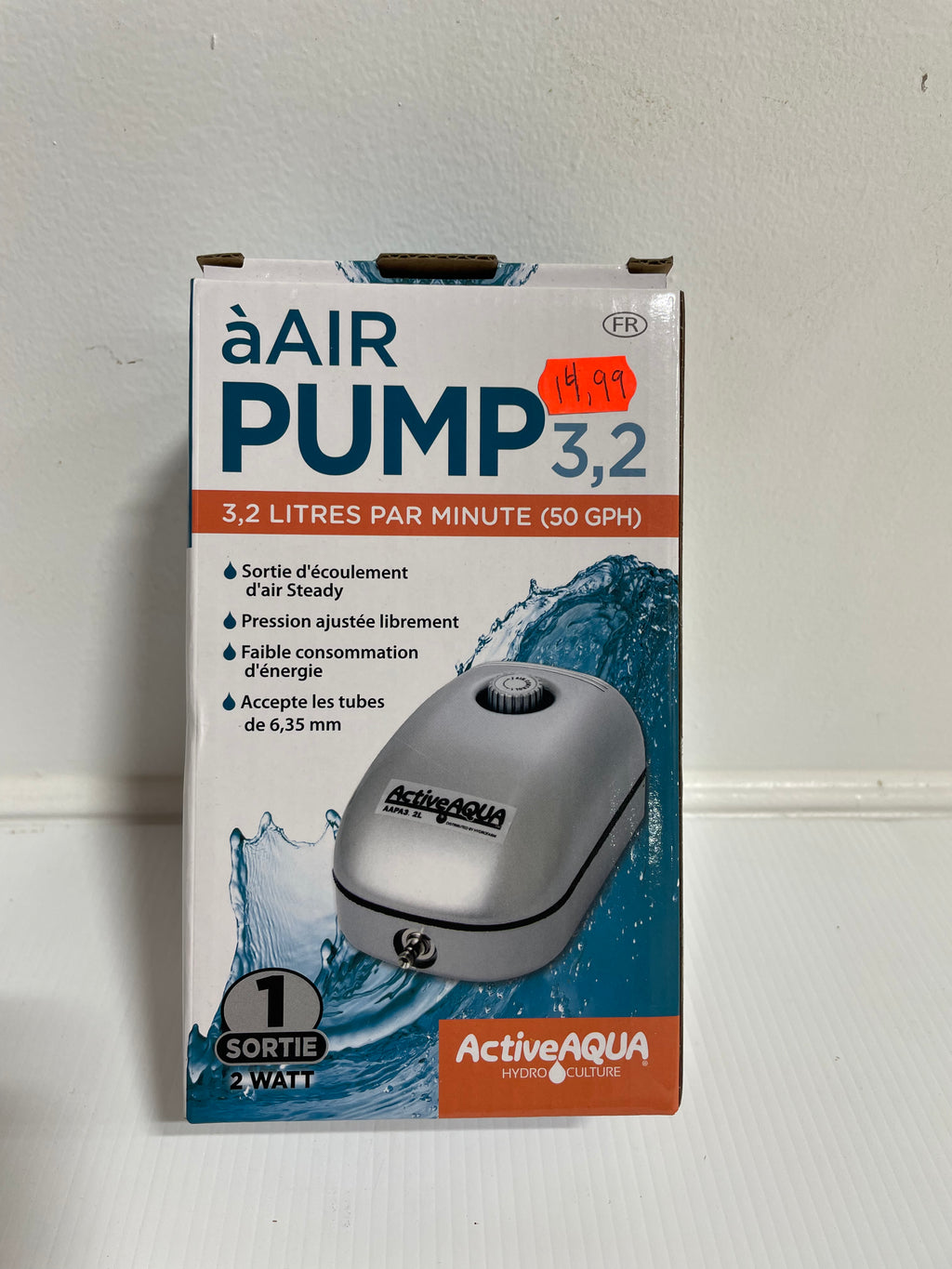 Pompe à air 3,2L (50 gph) active aqua