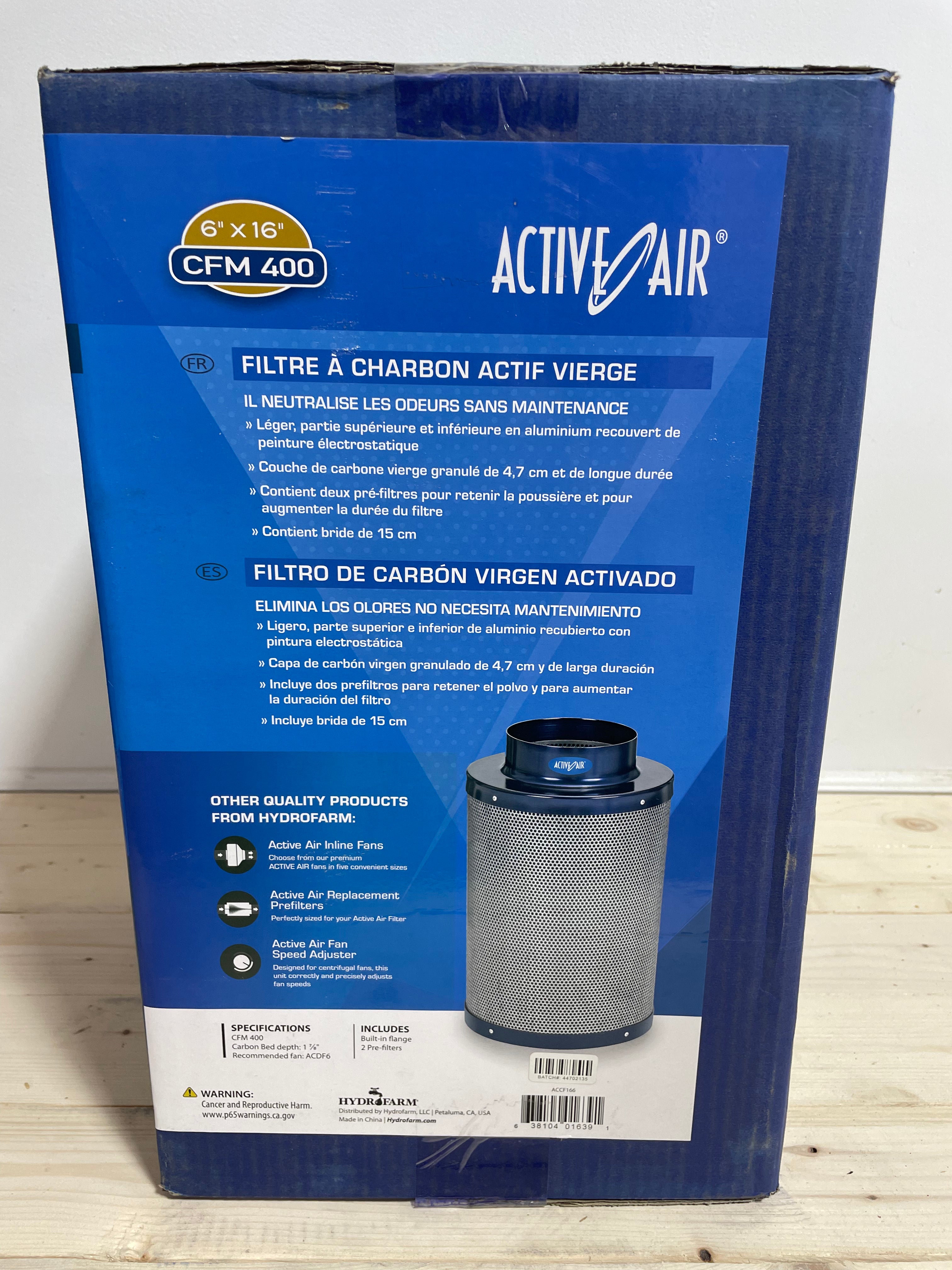 Filtre à air active air 6’’ x 16’’ CFM 400