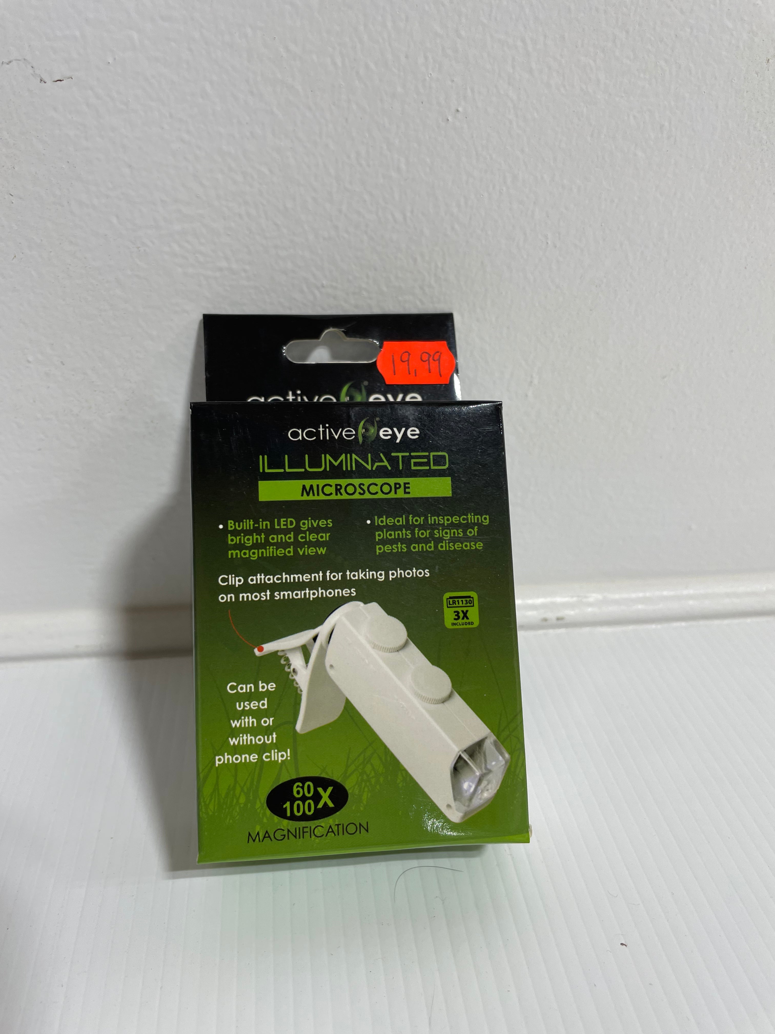 Microscope illuminated active eye 60x-100x