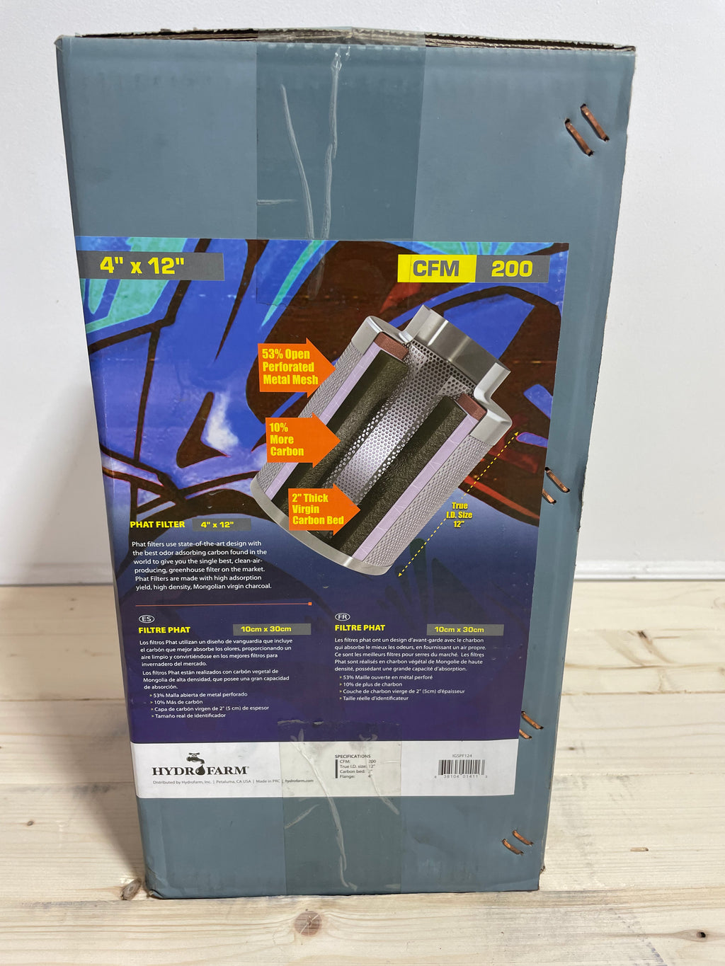 Filtre au charbon 4’’ x 12’’ CFM 200