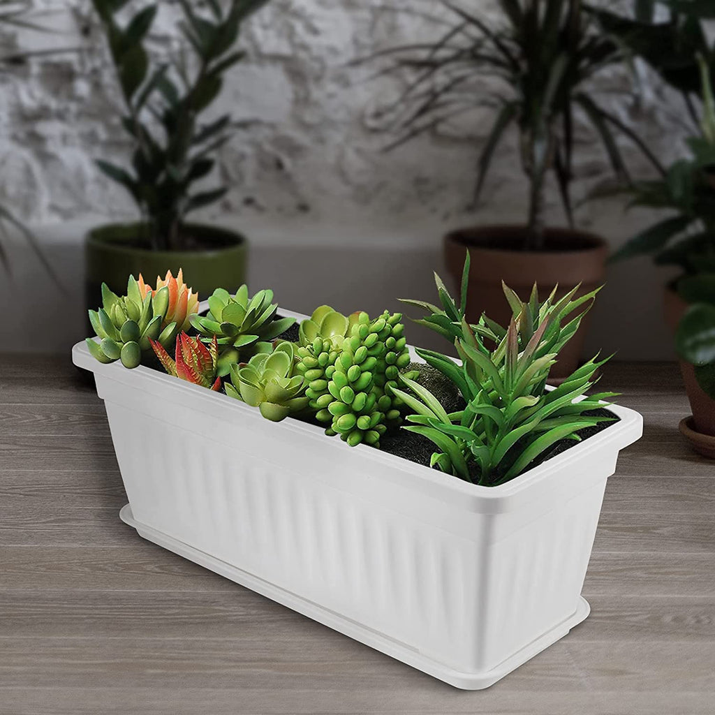 Pot à fleur rectangulaire en plastique 17''