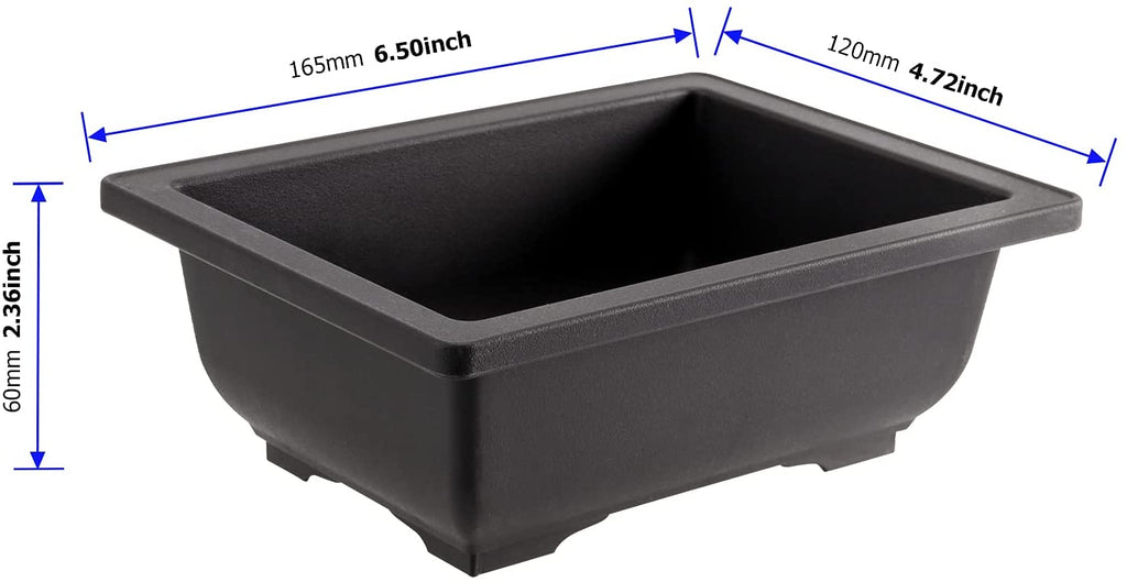 Pot rectangulaire en plastique 6,5''